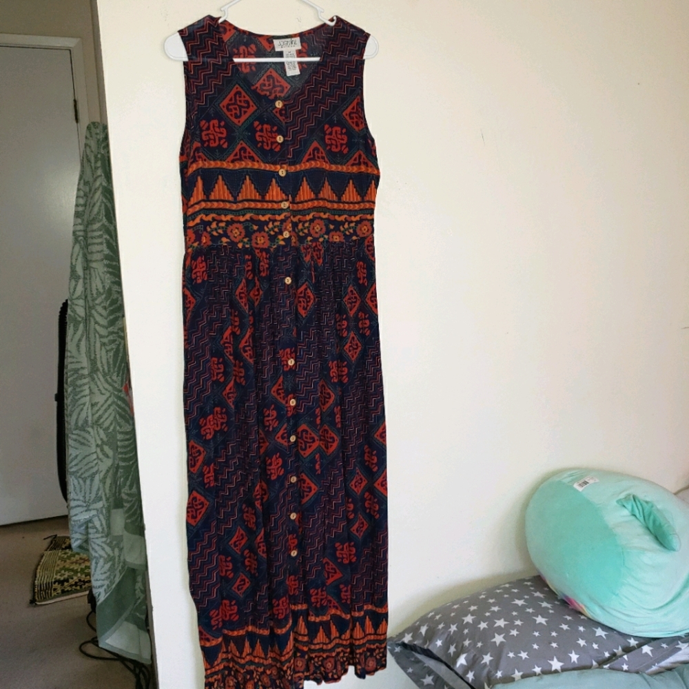 Vintage 90's boho rayon dress